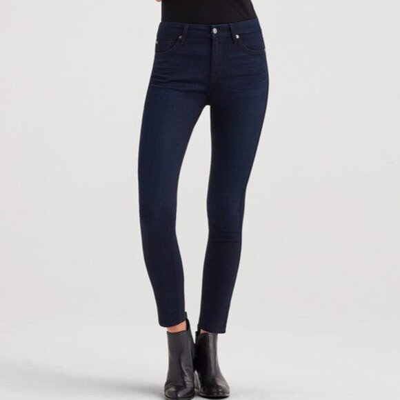 7 for all mankind - high waist skinny jeans in blue black river thames | size 25 - Picture 1 of 11